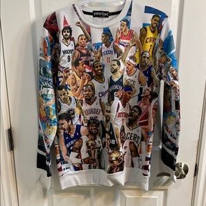 NBA Superstars Sweatshirt Youth Size Large 1991 Basketball Fan Back To School